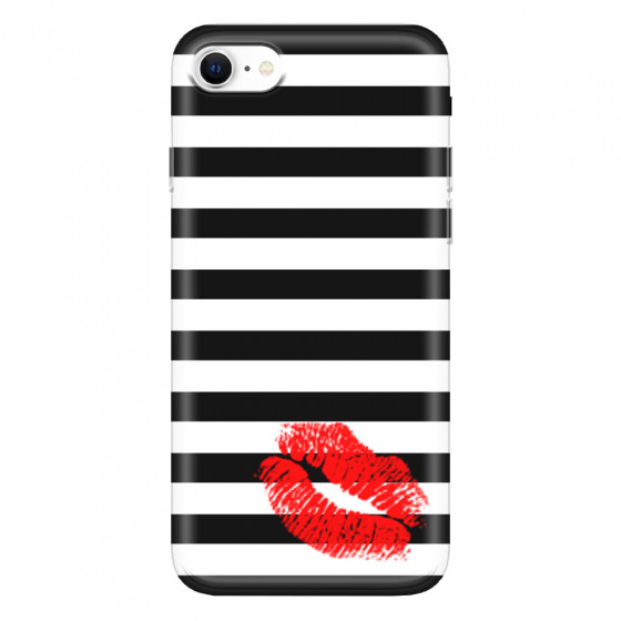 APPLE - iPhone SE 2020 - Soft Clear Case - B&W Lipstick