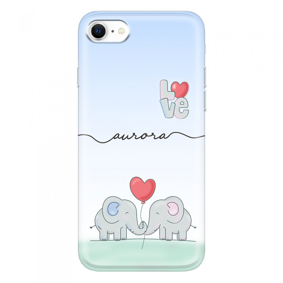 APPLE - iPhone SE 2020 - Soft Clear Case - Elephants in Love