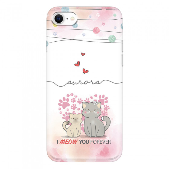 APPLE - iPhone SE 2020 - Soft Clear Case - I Meow You Forever