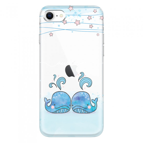 APPLE - iPhone SE 2020 - Soft Clear Case - Little Whales White