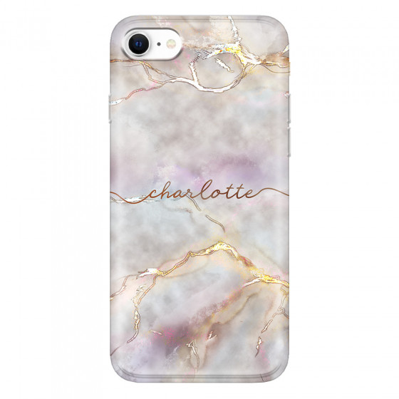 APPLE - iPhone SE 2020 - Soft Clear Case - Marble Rootage