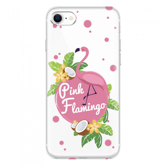APPLE - iPhone SE 2020 - Soft Clear Case - Pink Flamingo
