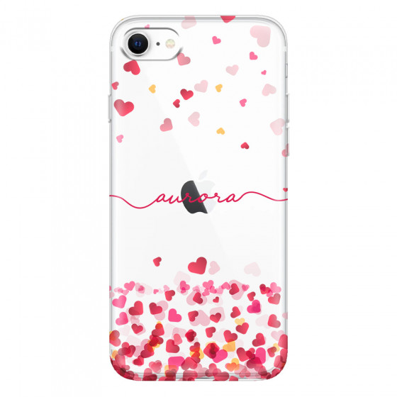 APPLE - iPhone SE 2020 - Soft Clear Case - Scattered Hearts