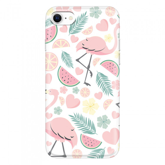 APPLE - iPhone SE 2020 - Soft Clear Case - Tropical Flamingo III