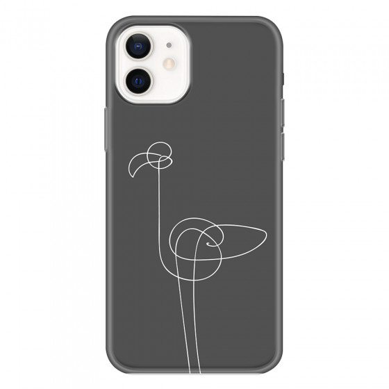 APPLE - iPhone 12 Mini - Soft Clear Case - Flamingo Drawing