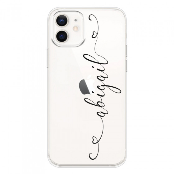 APPLE - iPhone 12 Mini - Soft Clear Case - Hearts Handwritten Black
