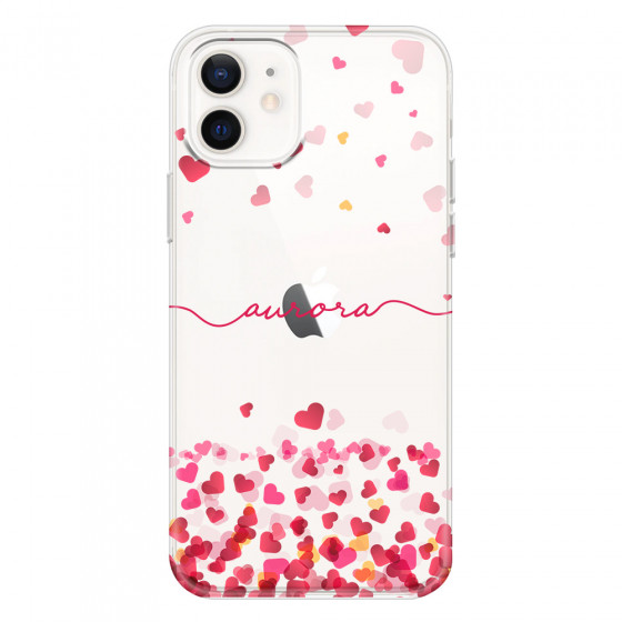 APPLE - iPhone 12 Mini - Soft Clear Case - Scattered Hearts