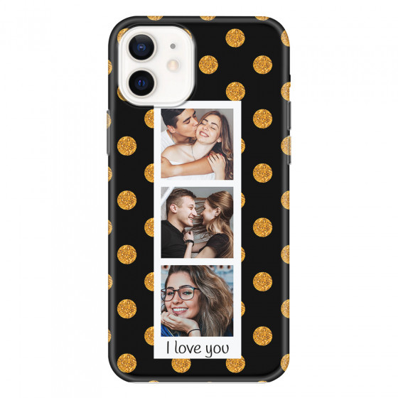 APPLE - iPhone 12 Mini - Soft Clear Case - Triple Love Dots Photo