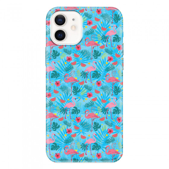 APPLE - iPhone 12 Mini - Soft Clear Case - Tropical Flamingo IV