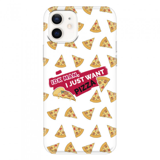 APPLE - iPhone 12 Mini - Soft Clear Case - Want Pizza Men Phone Case