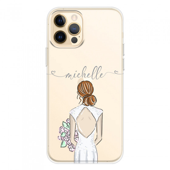 APPLE - iPhone 12 Pro - Soft Clear Case - Bride To Be Redhead II. Dark
