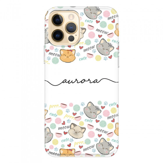 APPLE - iPhone 12 Pro - Soft Clear Case - Cute Kitten Pattern
