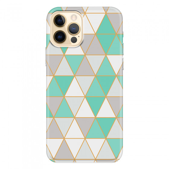 APPLE - iPhone 12 Pro - Soft Clear Case - Green Triangle Pattern