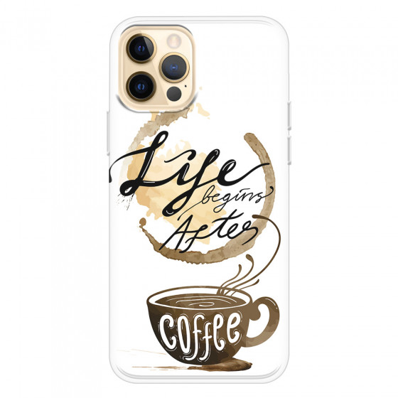APPLE - iPhone 12 Pro - Soft Clear Case - Life begins after coffee