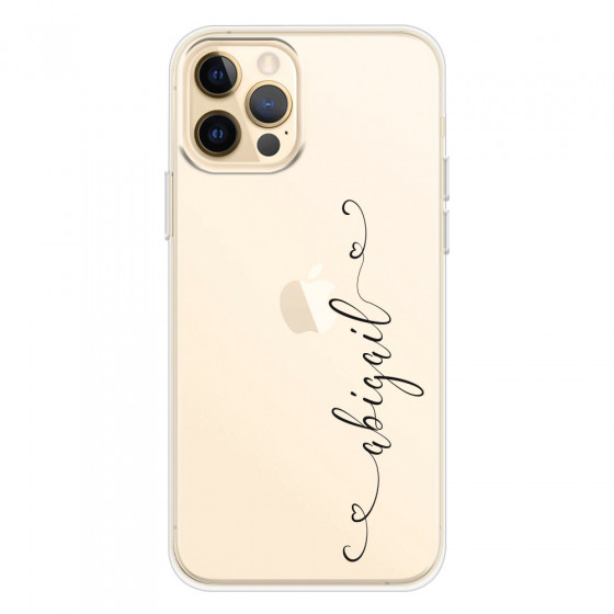 APPLE - iPhone 12 Pro - Soft Clear Case - Little Hearts Handwritten Black
