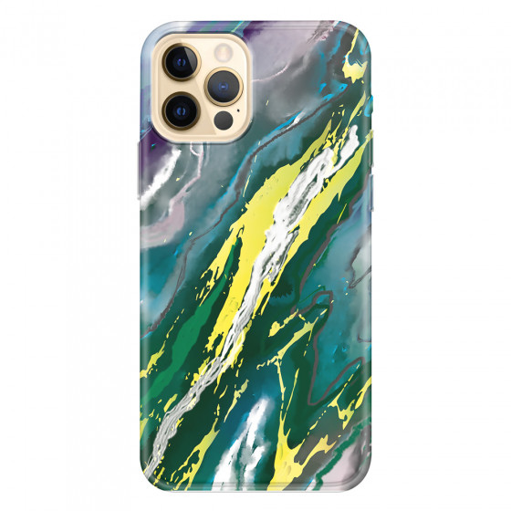 APPLE - iPhone 12 Pro - Soft Clear Case - Marble Rainforest Green