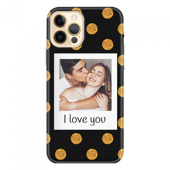 APPLE - iPhone 12 Pro - Soft Clear Case - Single Love Dots Photo