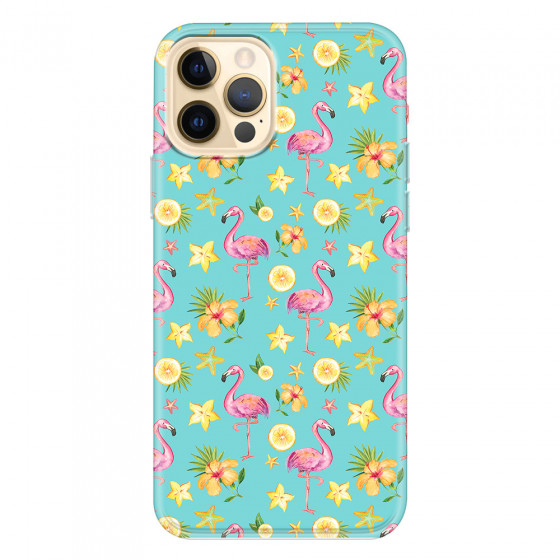 APPLE - iPhone 12 Pro - Soft Clear Case - Tropical Flamingo I