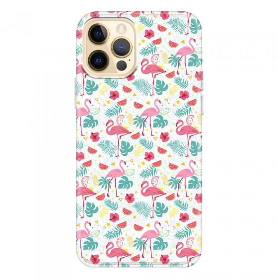 APPLE - iPhone 12 Pro - Soft Clear Case - Tropical Flamingo II