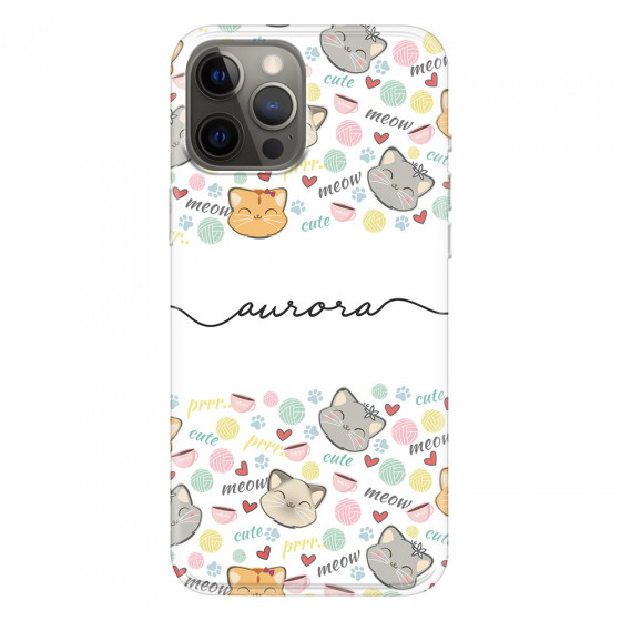 APPLE - iPhone 12 Pro Max - Soft Clear Case - Cute Kitten Pattern