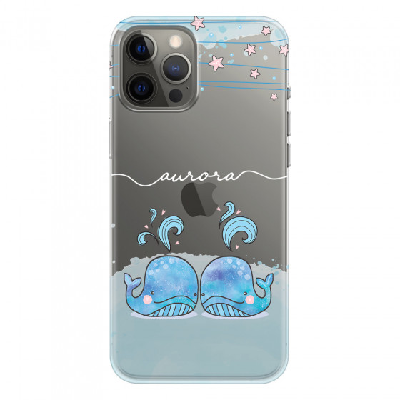 APPLE - iPhone 12 Pro Max - Soft Clear Case - Little Whales White
