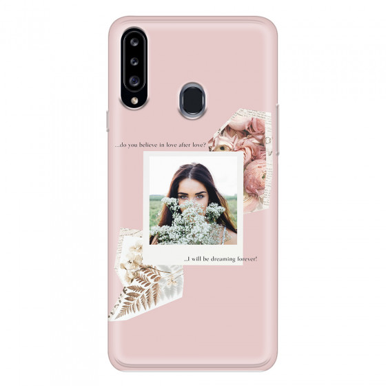 SAMSUNG - Galaxy A20S - Soft Clear Case - Vintage Pink Collage Phone Case