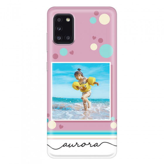 SAMSUNG - Galaxy A31 - Soft Clear Case - Cute Dots Photo Case
