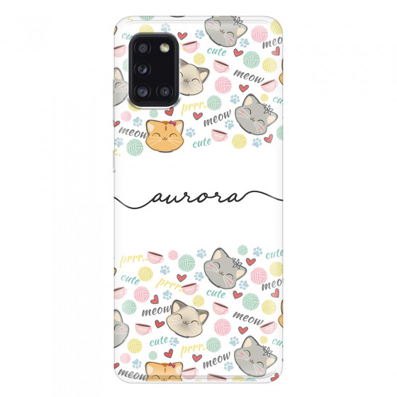 SAMSUNG - Galaxy A31 - Soft Clear Case - Cute Kitten Pattern