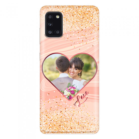 SAMSUNG - Galaxy A31 - Soft Clear Case - Glitter Love Heart Photo