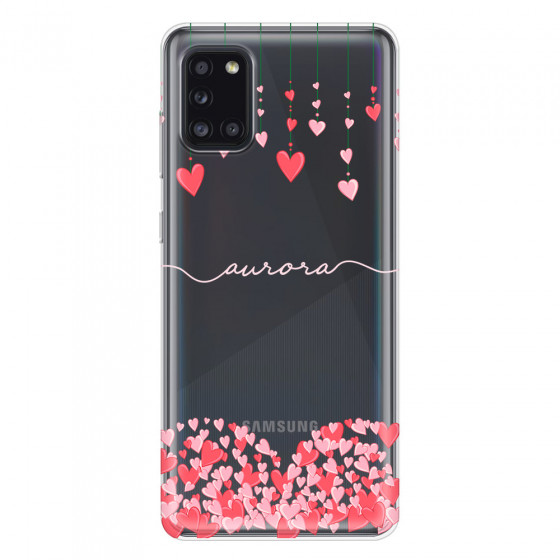 SAMSUNG - Galaxy A31 - Soft Clear Case - Love Hearts Strings Pink