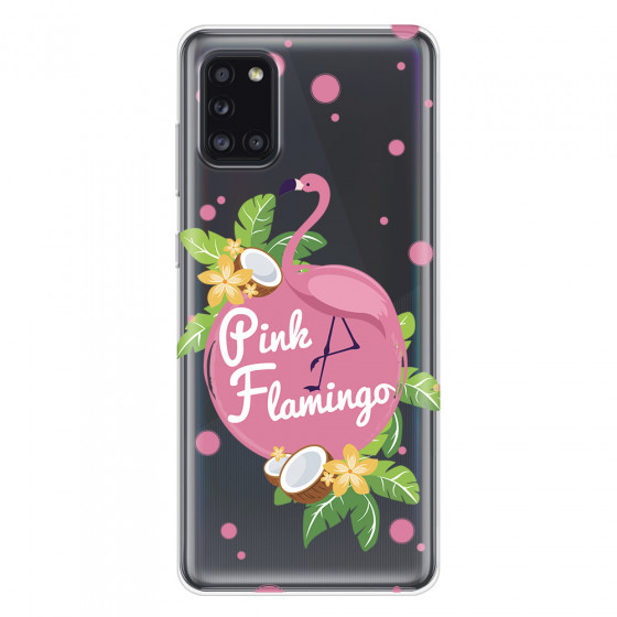 SAMSUNG - Galaxy A31 - Soft Clear Case - Pink Flamingo