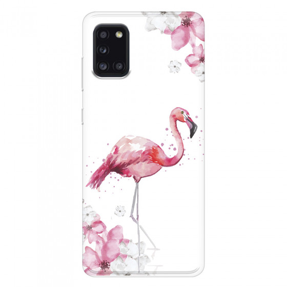 SAMSUNG - Galaxy A31 - Soft Clear Case - Pink Tropes