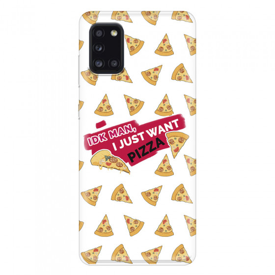 SAMSUNG - Galaxy A31 - Soft Clear Case - Want Pizza Men Phone Case