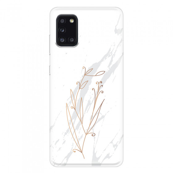 SAMSUNG - Galaxy A31 - Soft Clear Case - White Marble Flowers