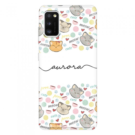SAMSUNG - Galaxy A41 - Soft Clear Case - Cute Kitten Pattern