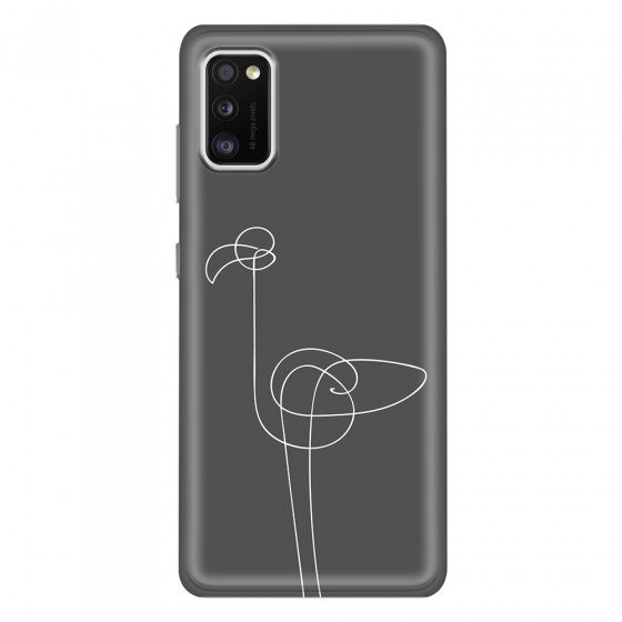 SAMSUNG - Galaxy A41 - Soft Clear Case - Flamingo Drawing