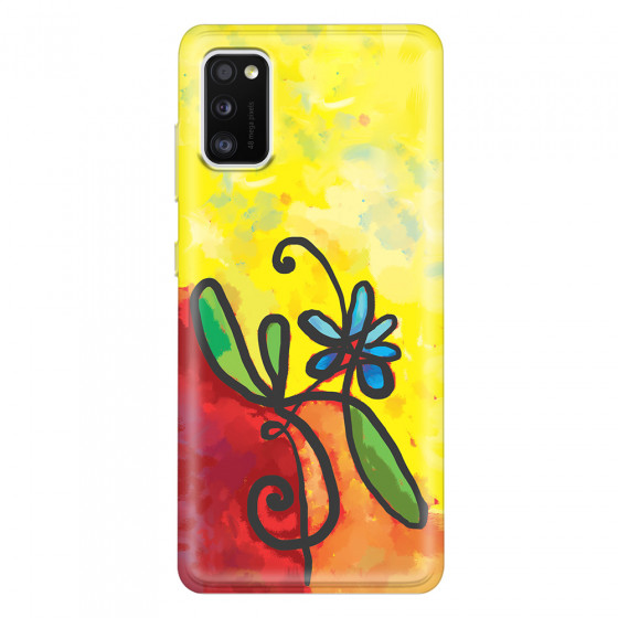 SAMSUNG - Galaxy A41 - Soft Clear Case - Flower in Picasso Style
