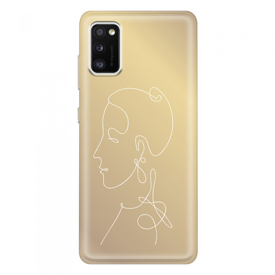 SAMSUNG - Galaxy A41 - Soft Clear Case - Golden Lady
