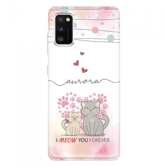 SAMSUNG - Galaxy A41 - Soft Clear Case - I Meow You Forever