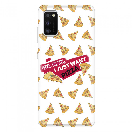 SAMSUNG - Galaxy A41 - Soft Clear Case - Want Pizza Men Phone Case