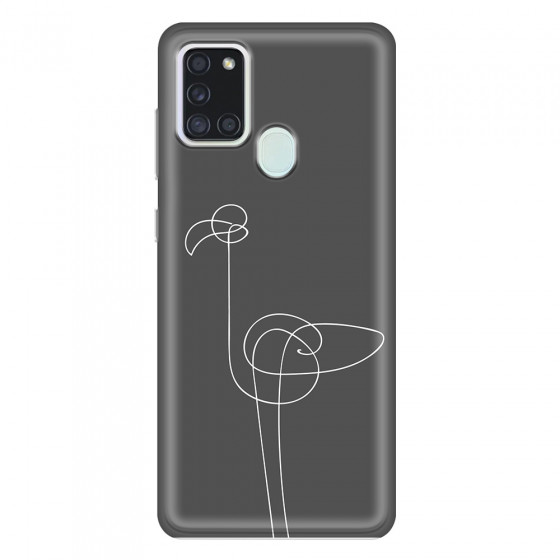 SAMSUNG - Galaxy A21S - Soft Clear Case - Flamingo Drawing