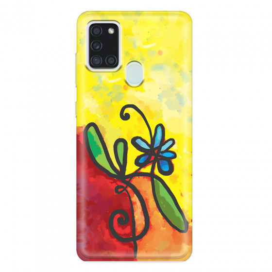 SAMSUNG - Galaxy A21S - Soft Clear Case - Flower in Picasso Style