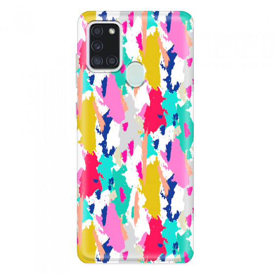 SAMSUNG - Galaxy A21S - Soft Clear Case - Paint Strokes