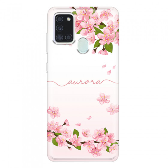 SAMSUNG - Galaxy A21S - Soft Clear Case - Sakura Handwritten