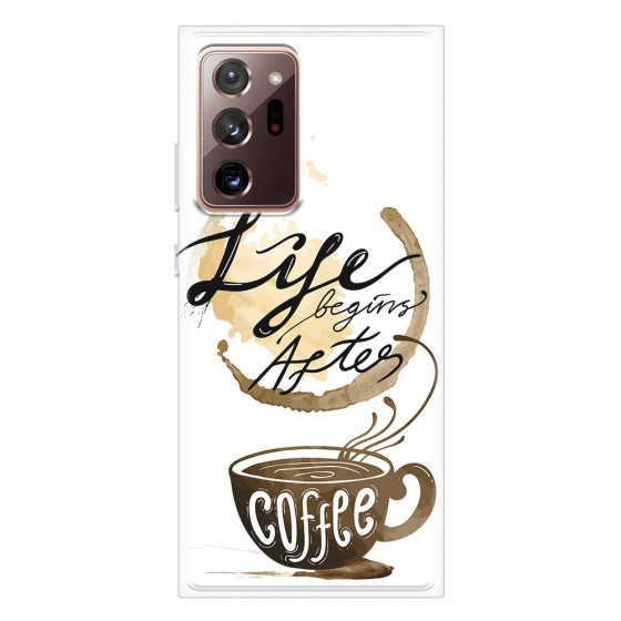 SAMSUNG - Galaxy Note20 Ultra - Soft Clear Case - Life begins after coffee