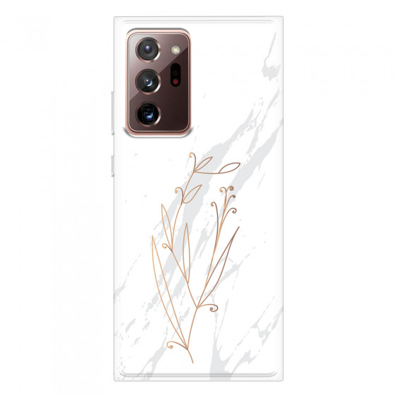 SAMSUNG - Galaxy Note20 Ultra - Soft Clear Case - White Marble Flowers