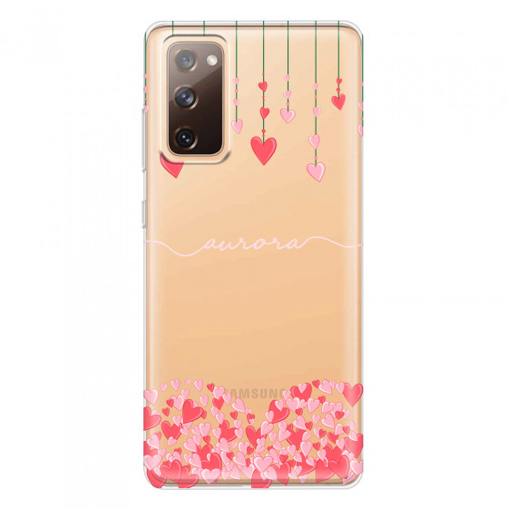 SAMSUNG - Galaxy S20 FE - Soft Clear Case - Love Hearts Strings Pink