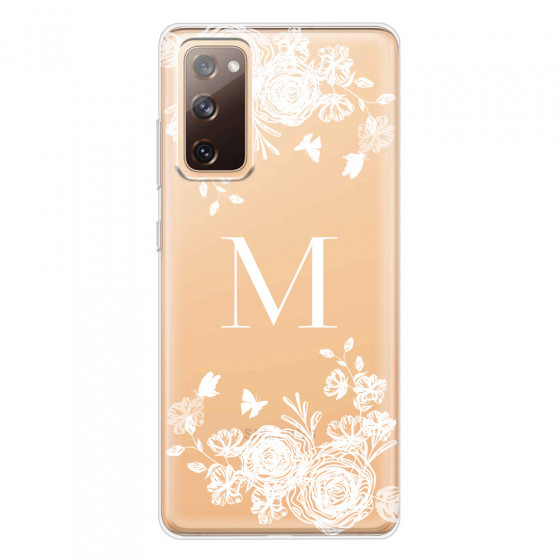 SAMSUNG - Galaxy S20 FE - Soft Clear Case - White Lace Monogram