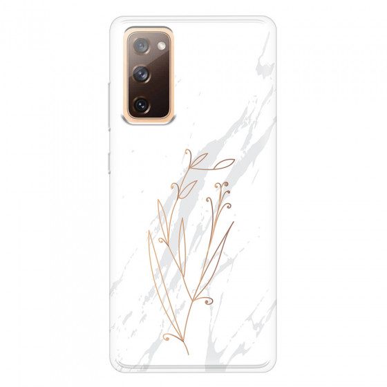 SAMSUNG - Galaxy S20 FE - Soft Clear Case - White Marble Flowers