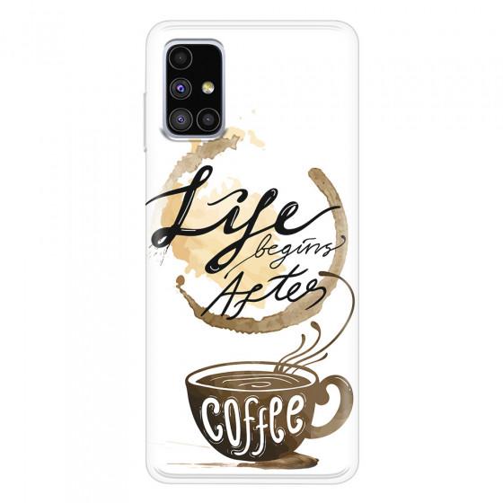 SAMSUNG - Galaxy M51 - Soft Clear Case - Life begins after coffee